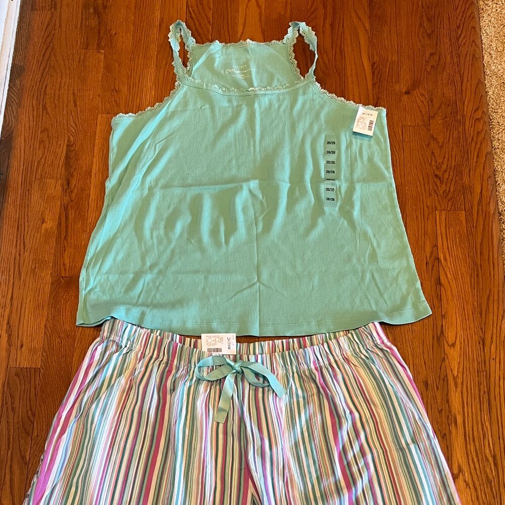 NWT Lane Bryant Cacique Tank & Short PJ Sleep Set Size 26/28 (4X) Dreamy Cool!